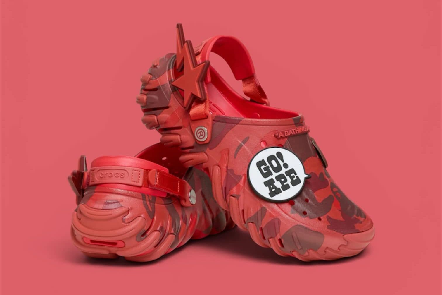 BAPE x Crocs Echo RO Clog "Flame" release photo