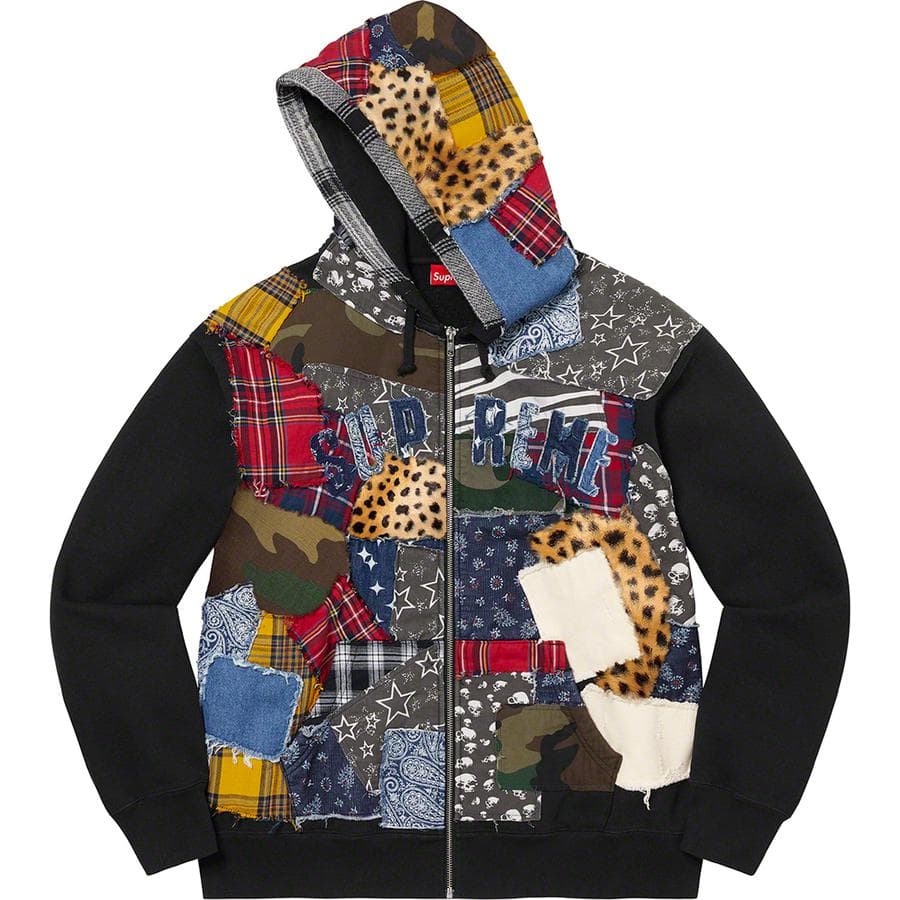 Patchwork Zip Up Hooded Sweatshirt release photo 1