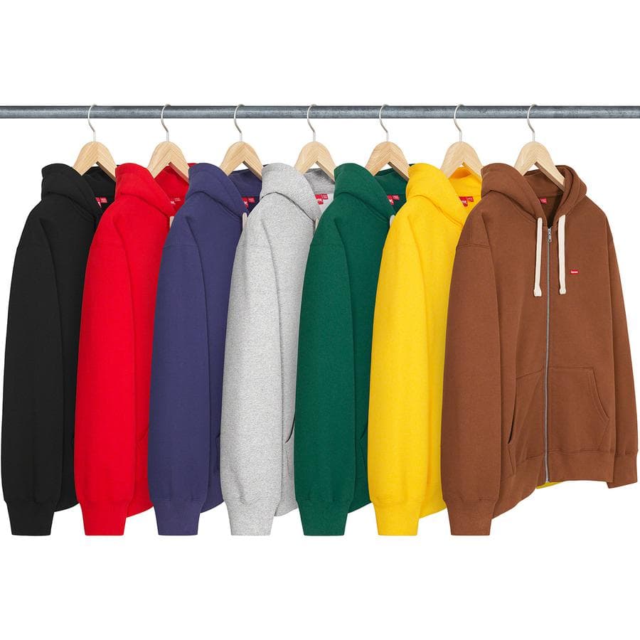 Small Box Drawcord Zip Up Hooded Sweatshirt release photo 1