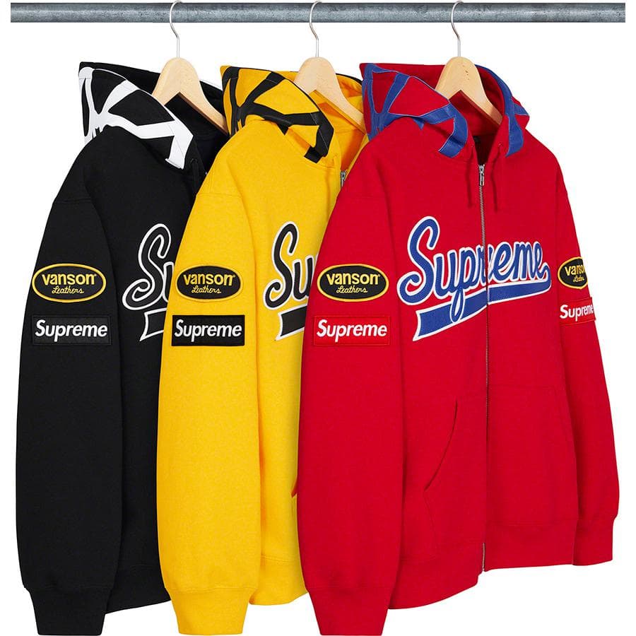 Supreme®/Vanson Leathers® Spider Web Zip Up Hooded Sweatshirt release photo 1