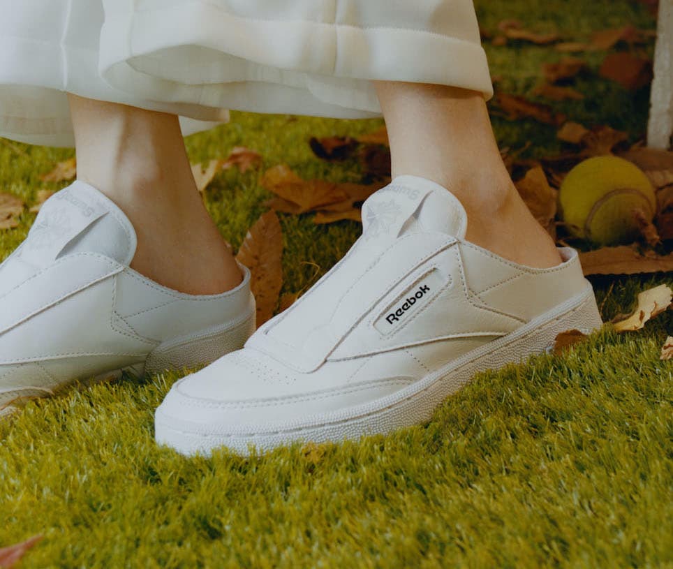 BEAMS x Reebok Club C Laceless Mule release photo