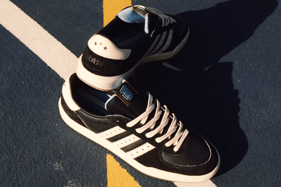 Thrasher x AFA x adidas Glenburn "Core Black" adidas release photo