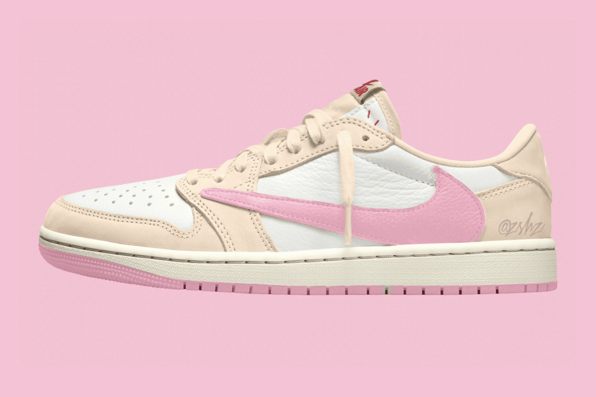 Travis Scott x Air Jordan 1 Low OG SP "Sail/Tropical Pink" Jordan release photo