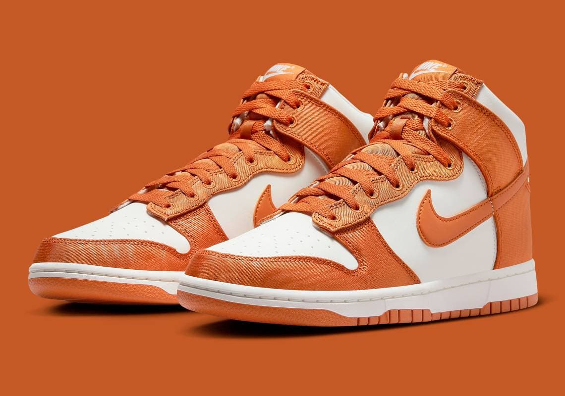 Nike Dunk High Satin "Dark Curry" Nike release photo