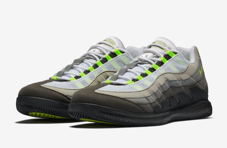 NikeCourt Vapor RF x Air Max 95 “Neon” Nike release photo