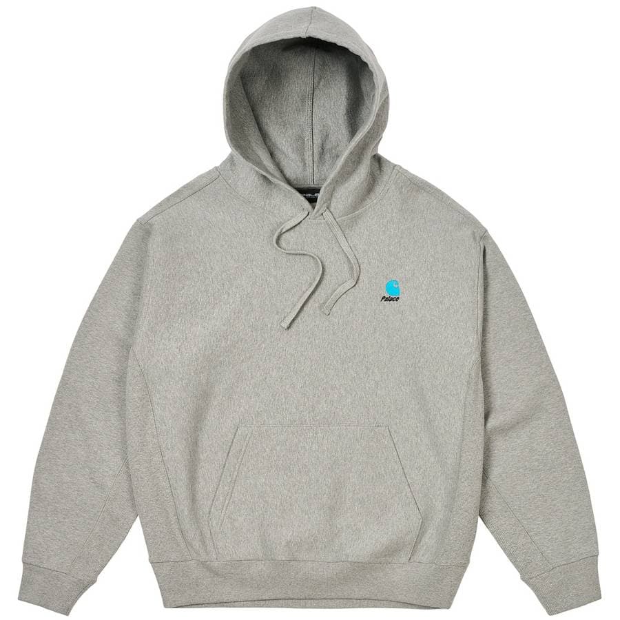 Palace Carhartt Wip Hood Heather Grey release photo