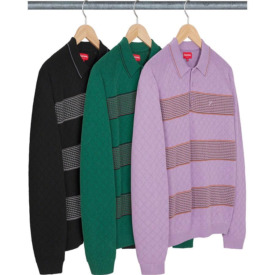 Knit Stripe L/s Polo release photo 1