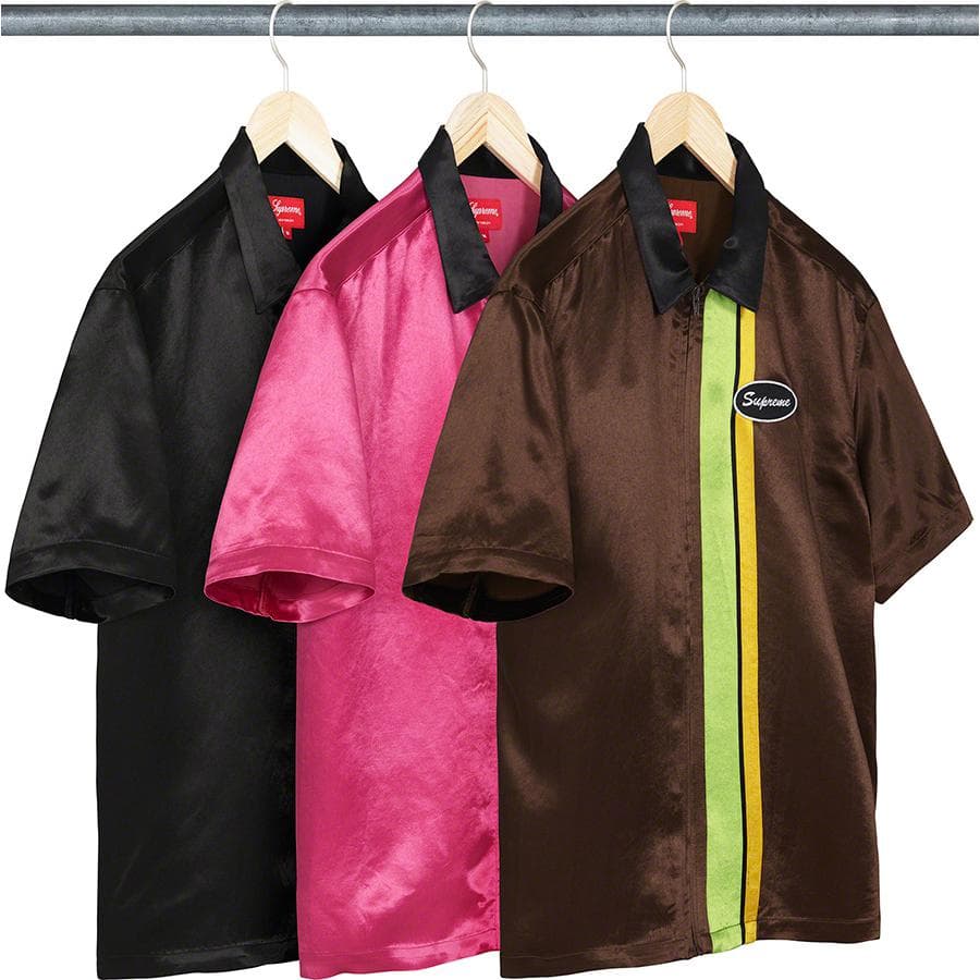 Satin Zip Up S/s Work Shirt release photo 1