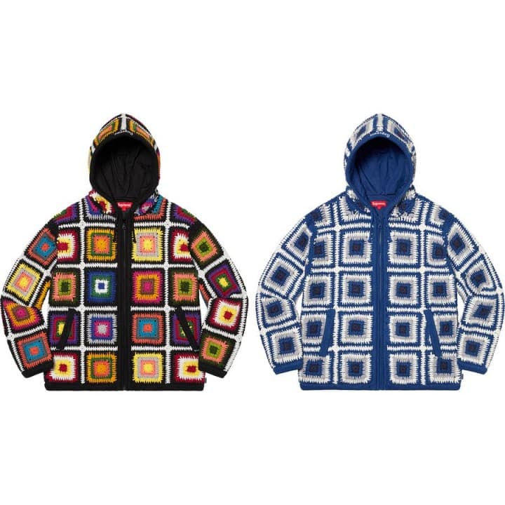 Supreme Crochet Hooded Zip Up Sweater release photo