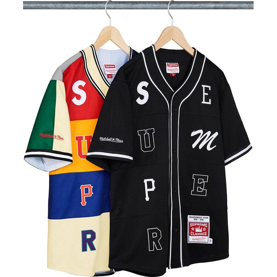 Supreme®/mitchell & Ness® Patchwork Baseball Jersey release photo 1
