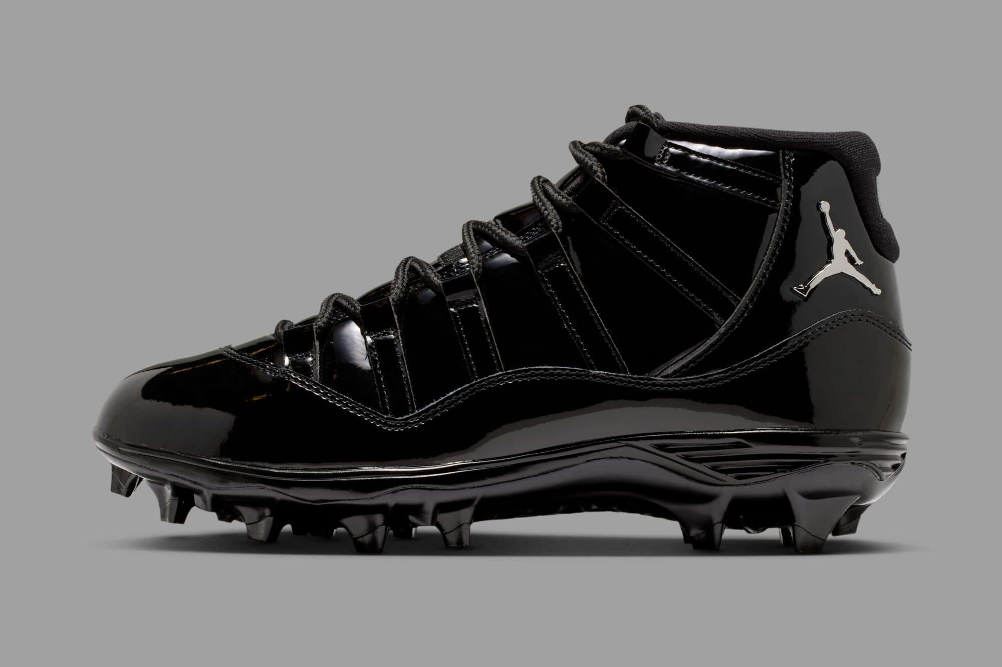 Air Jordan 11 TD Patent Leather Football Cleat "Black" Jordan release photo