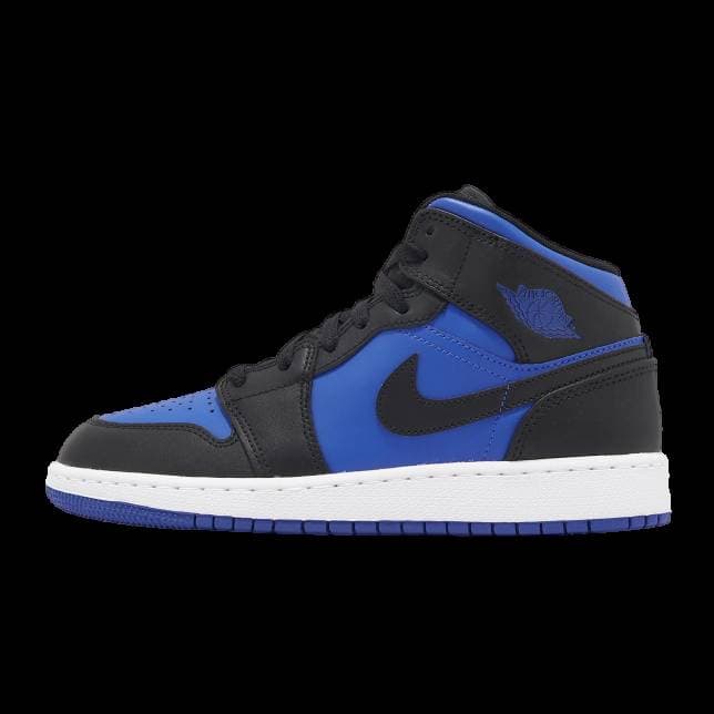 Air Jordan 1 Mid GS Black / Royal Blue Jordan release photo