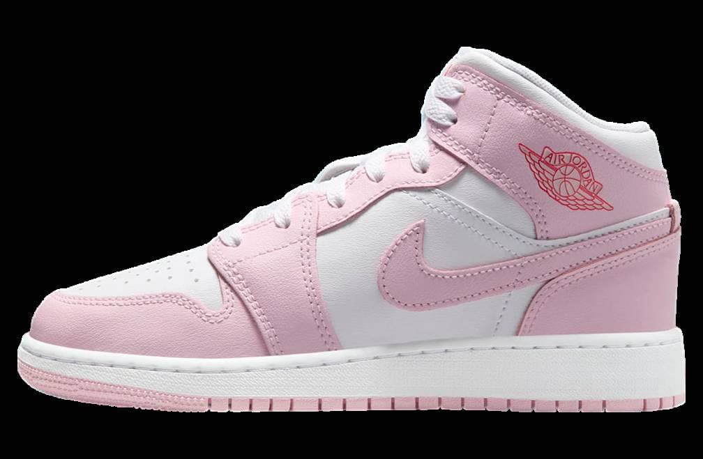 Air Jordan 1 Mid Pink / White / Red Jordan release photo