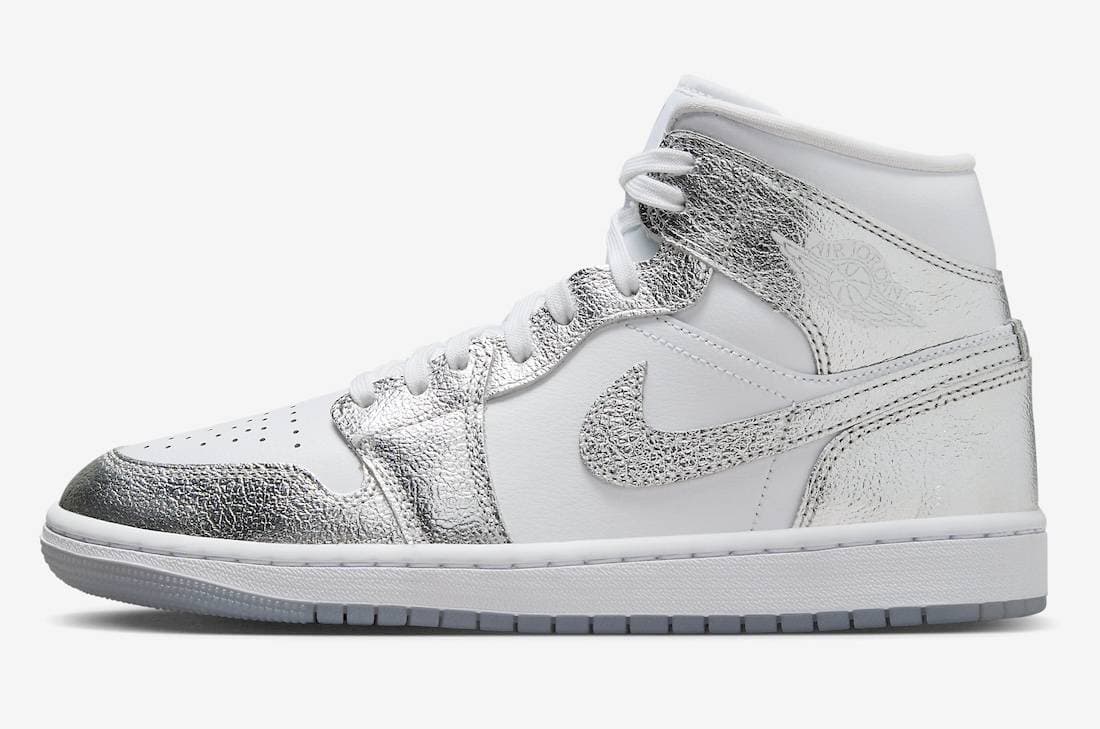 Air Jordan 1 Mid SE WMNS Metallic Silver Jordan release photo