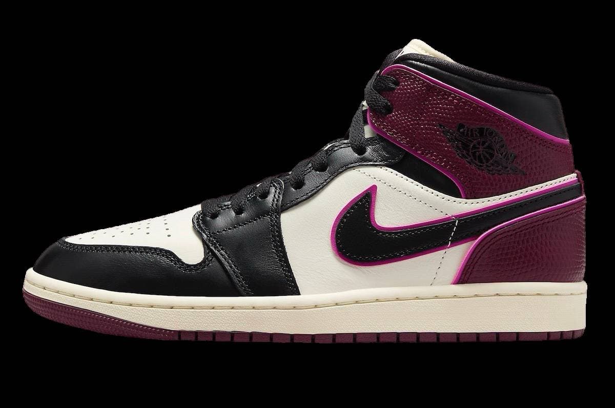 Air Jordan 1 Mid WMNS Bordeaux Jordan release photo