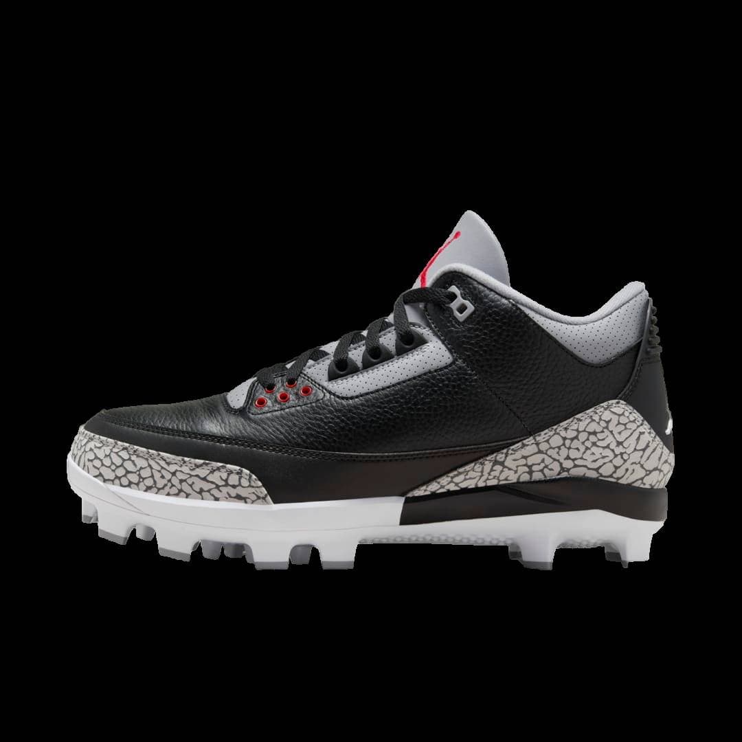 Air Jordan 3 Baseball Cleat Black Cement Jordan release photo