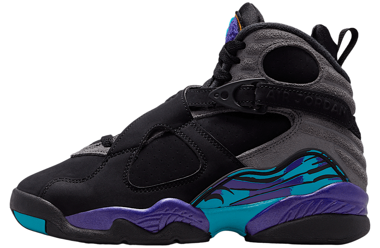 Air Jordan 8 Aqua GS Black / Multi Jordan release photo