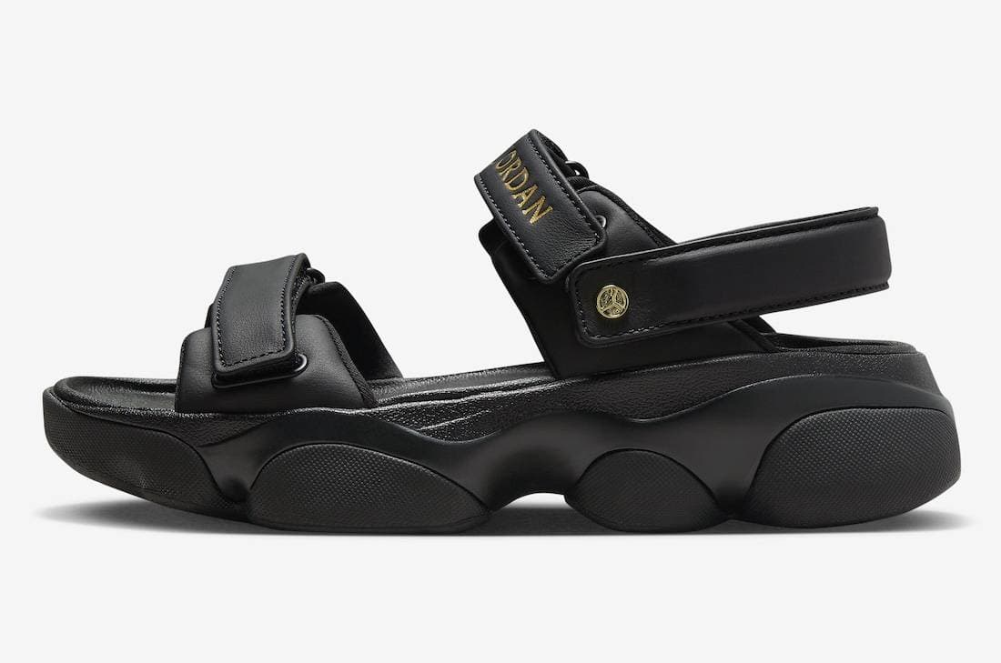 Jordan Deja Sandal WMNS Black Metallic Gold Jordan release photo