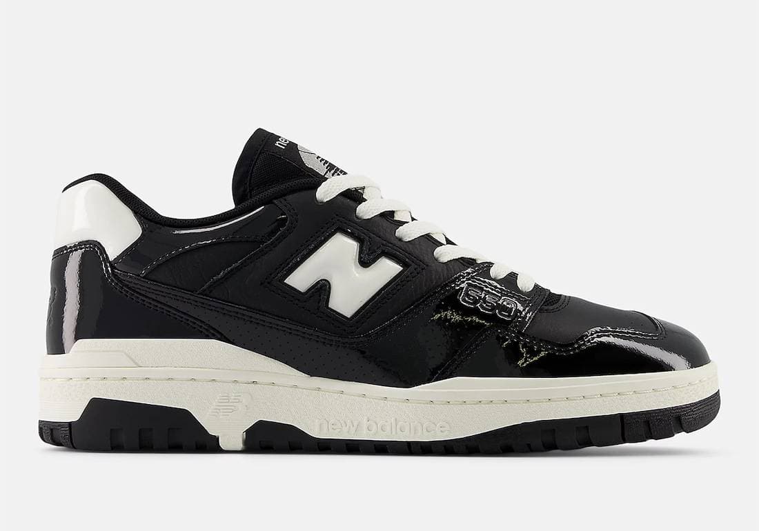 New Balance 550 Patent Leather Black White New Balance release photo
