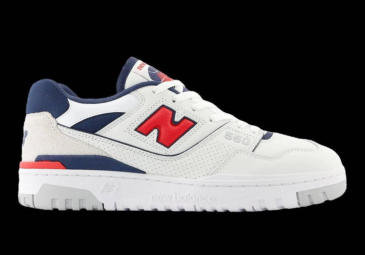 New Balance 550 White Red Navy New Balance release photo