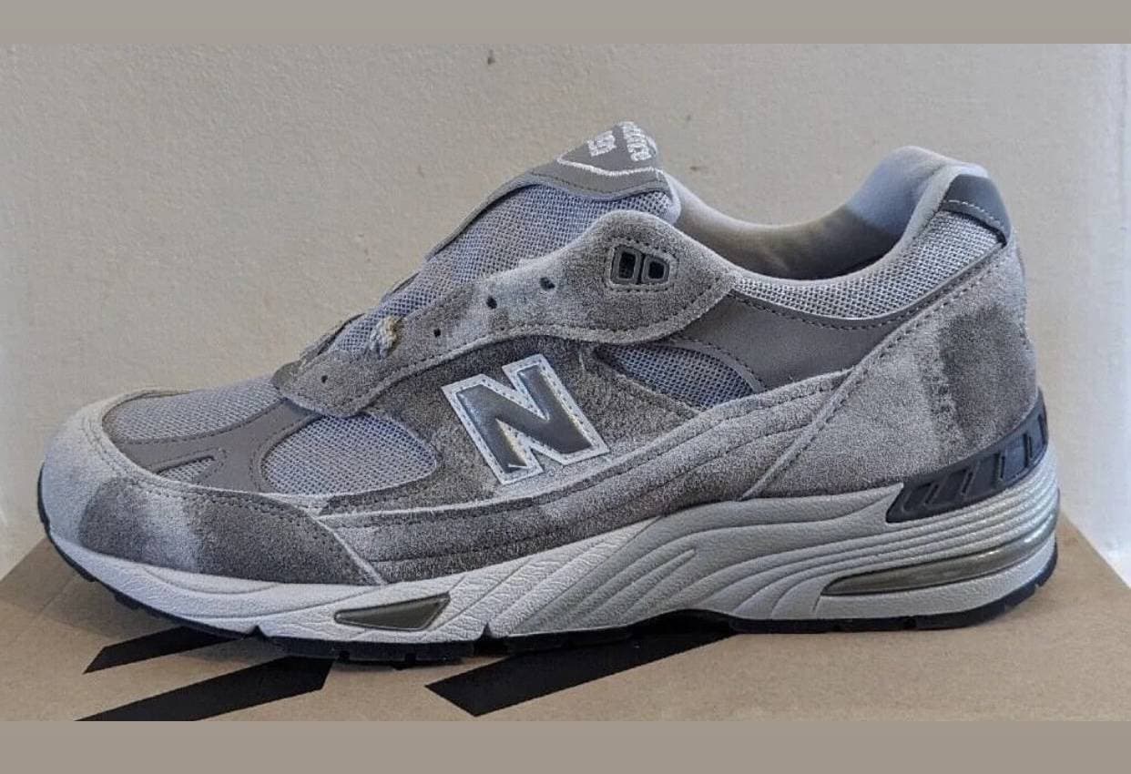 New Balance 991 Made In UK Washed Grey New Balance release photo