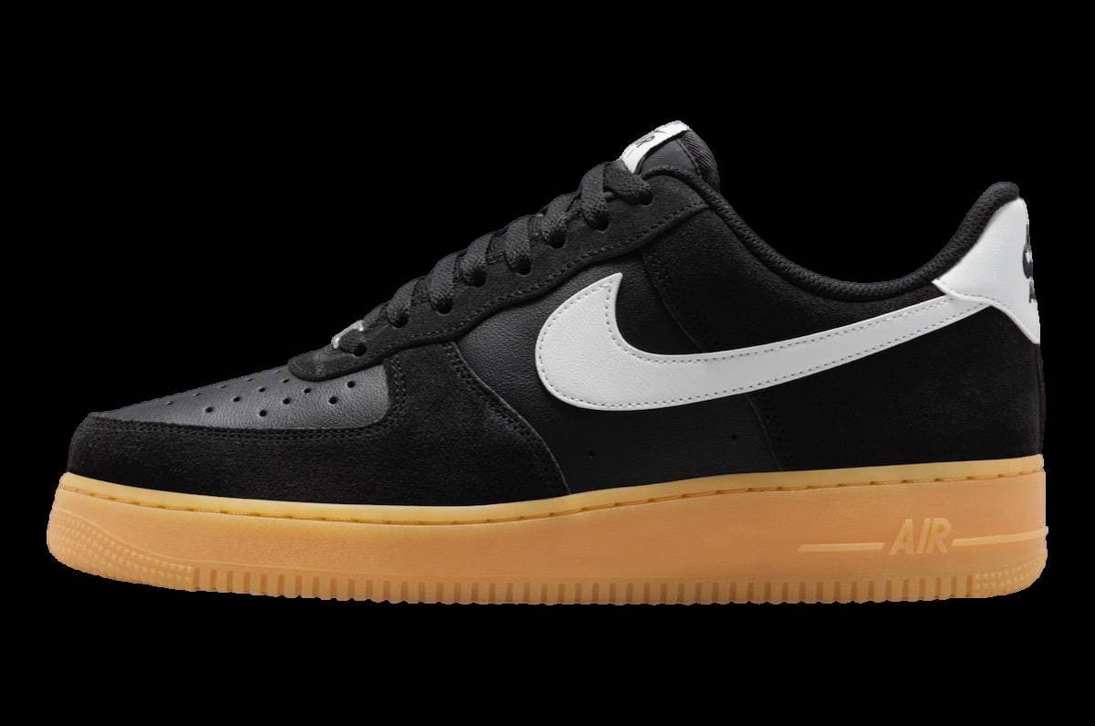 Nike Air Force 1 Low Black Suede Gum Nike release photo