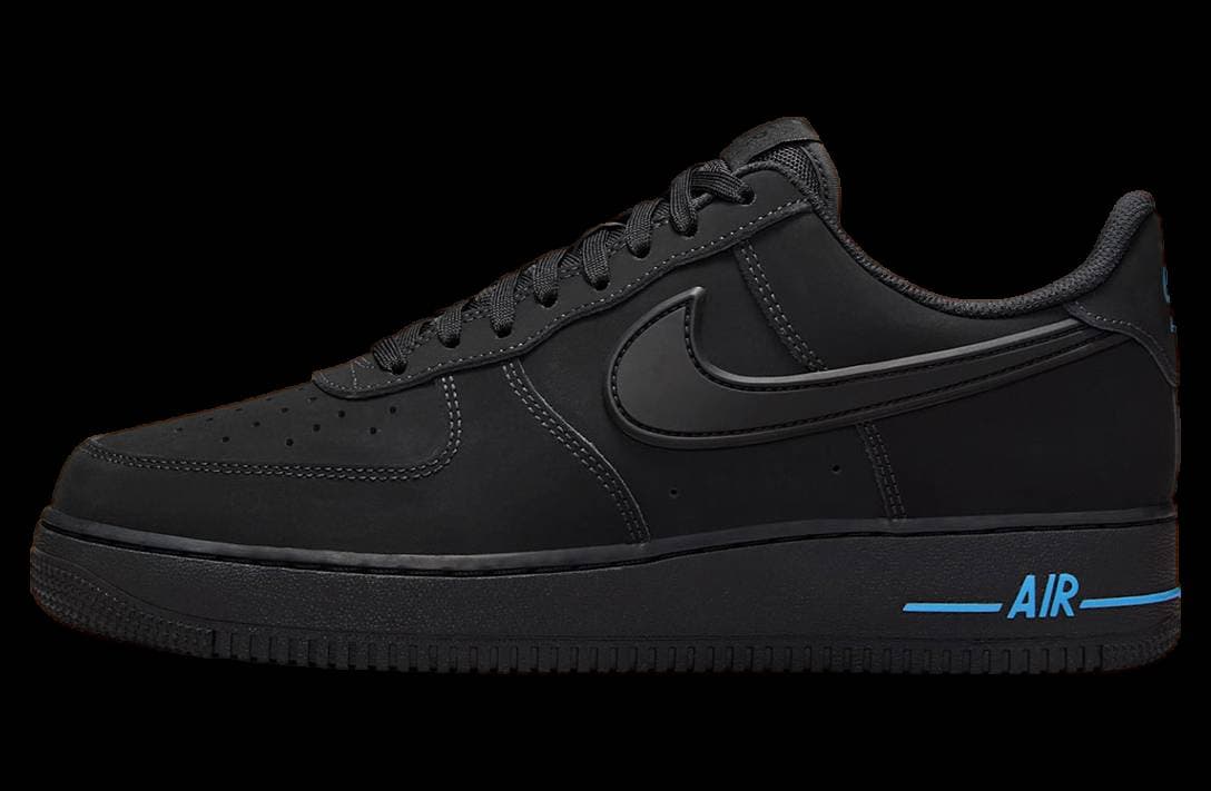 Nike Air Force 1 Low Black / University Blue release photo 2