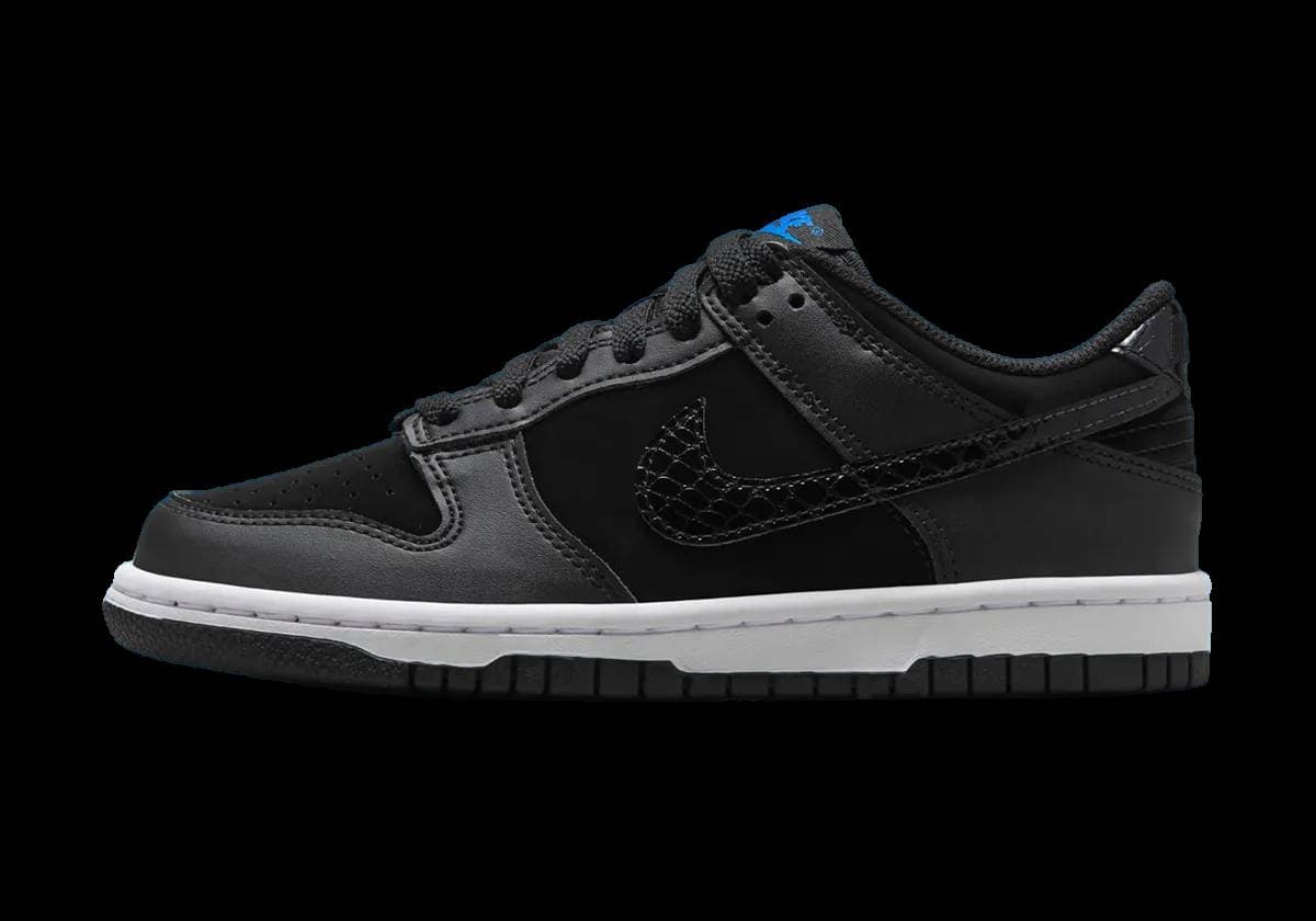 Nike Dunk Low GS Black Croc Swoosh Nike release photo
