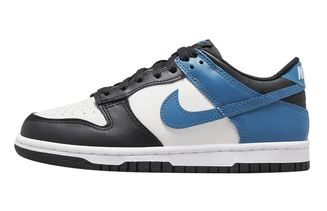 Nike Dunk Low GS White Black Blue Nike release photo