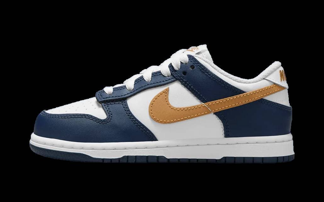Nike Dunk Low Midnight Navy Wheat Nike release photo