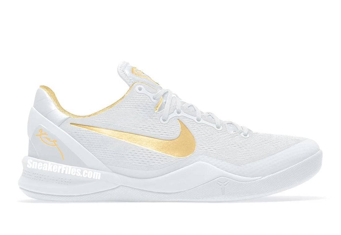 Nike Kobe 8 Protro White Metallic Gold Nike release photo