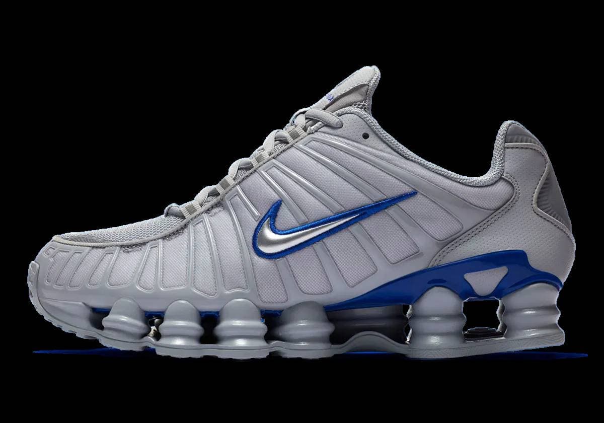 Nike Shox TL Wolf Grey Metallic Silver Blue Nike release photo