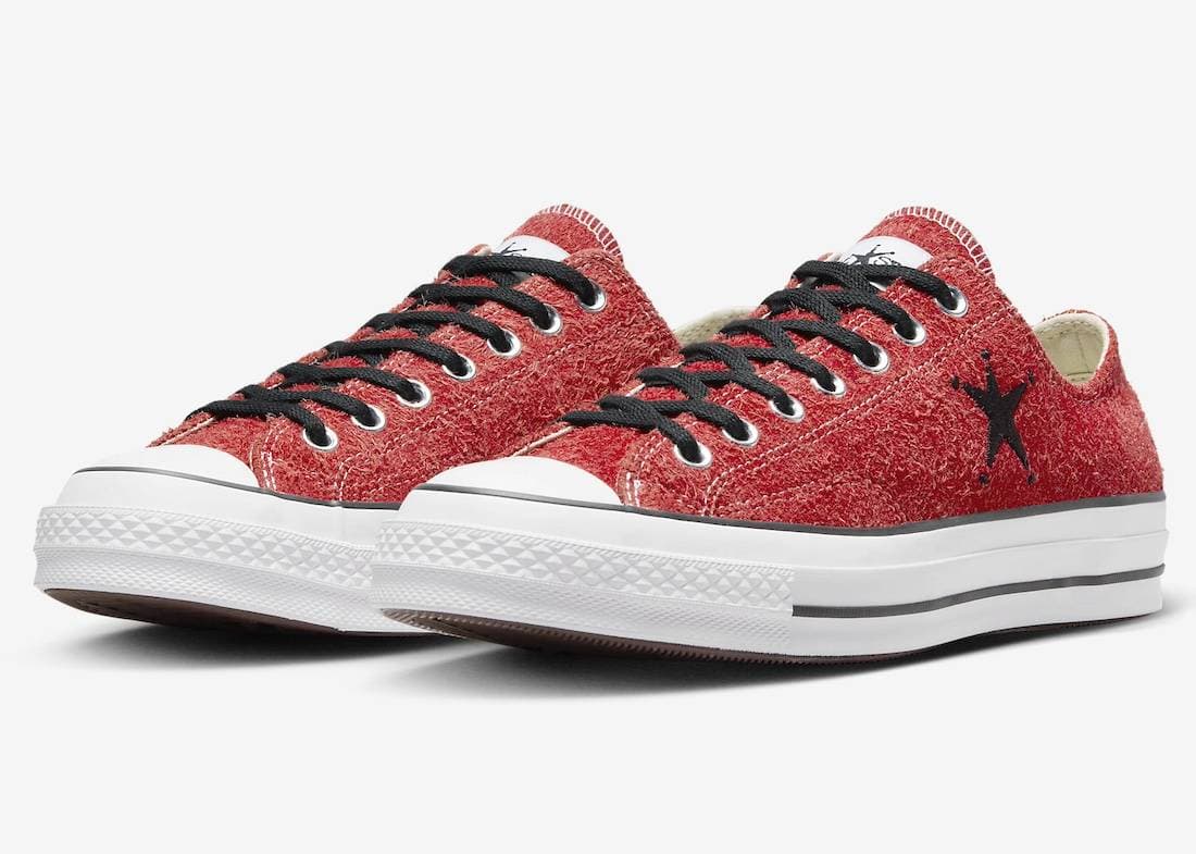 Stussy x Converse Chuck 70 Ox Poppy Red release photo