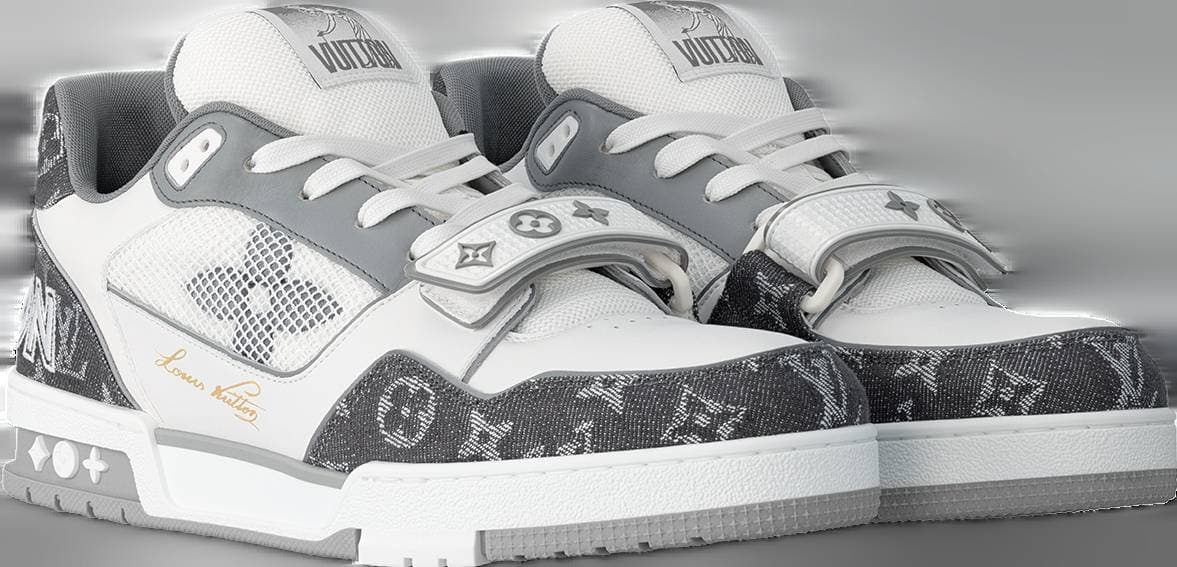 Louis Vuitton LV Trainer Grey / White with Strap release photo