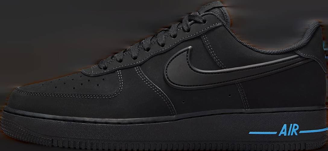 Nike Air Force 1 Low Black / University Blue release photo 1