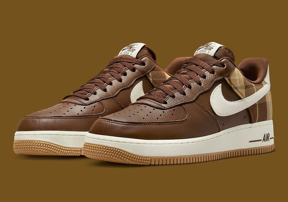 Nike Air Force 1 Low Cacao Plaid Nike release photo