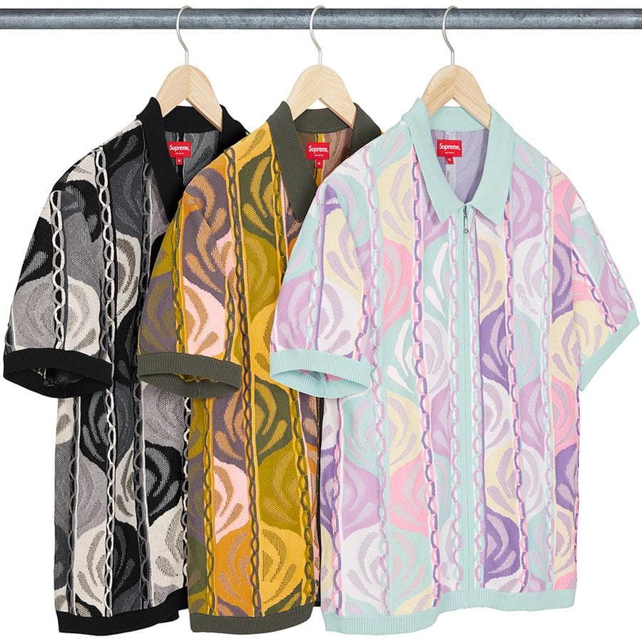Abstract Textured Zip Up Polo release photo 1