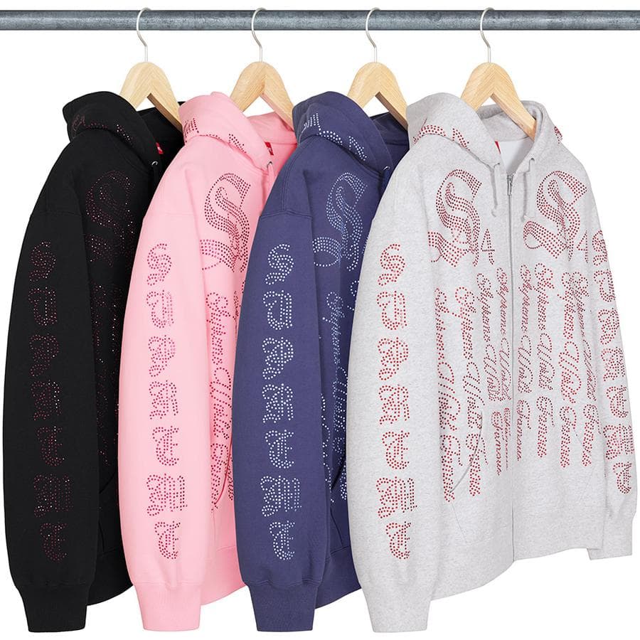 Rhinestone Zip Up Hooded Sweatshirt release photo 1