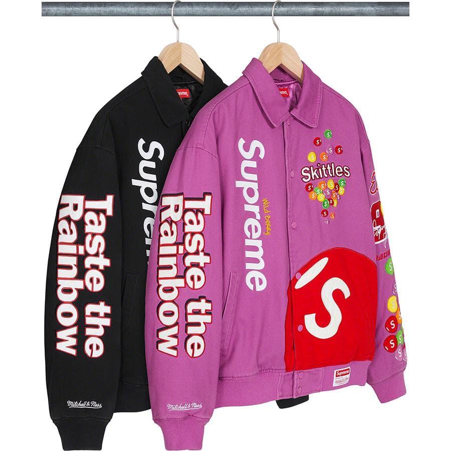 Supreme®/skittles®/mitchell & Ness® Varsity Jacket release photo 1