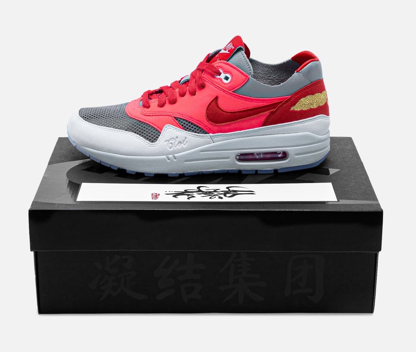 CLOT x Nike Air Max 1 “K.O.D. Solar Red” release photo 9