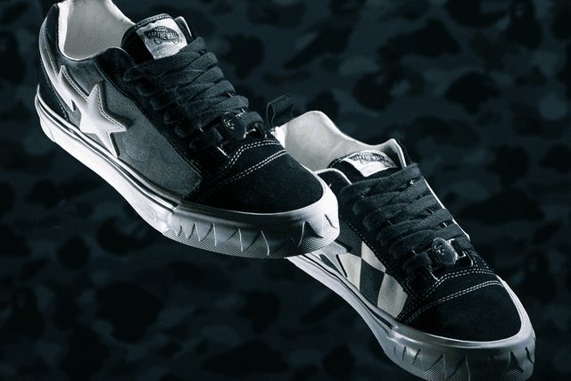 BAPE x Vans Premium Knu Skool "Camo Black" release photo
