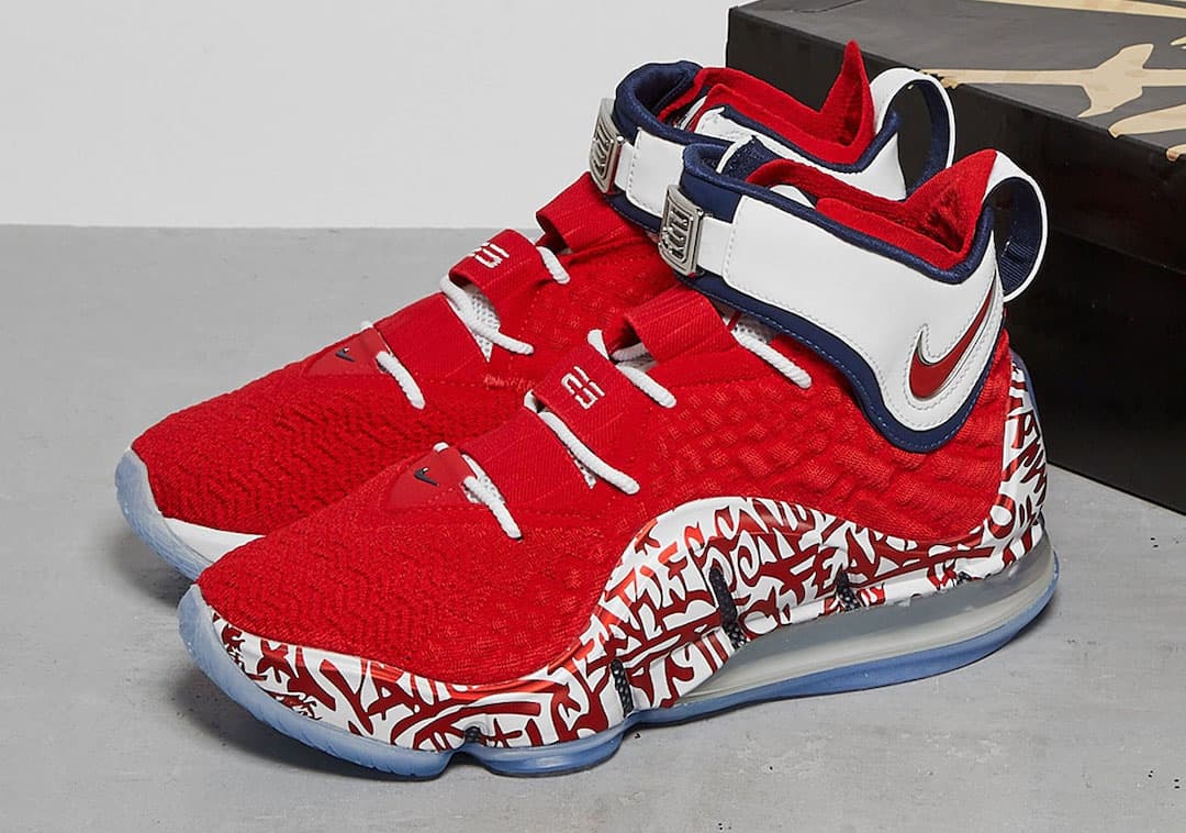 Nike LeBron 17 “Graffiti Fire Red” release photo 12