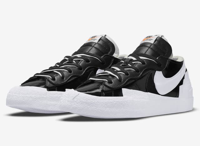 Sacai x Nike Blazer Low “Black Patent” Nike release photo
