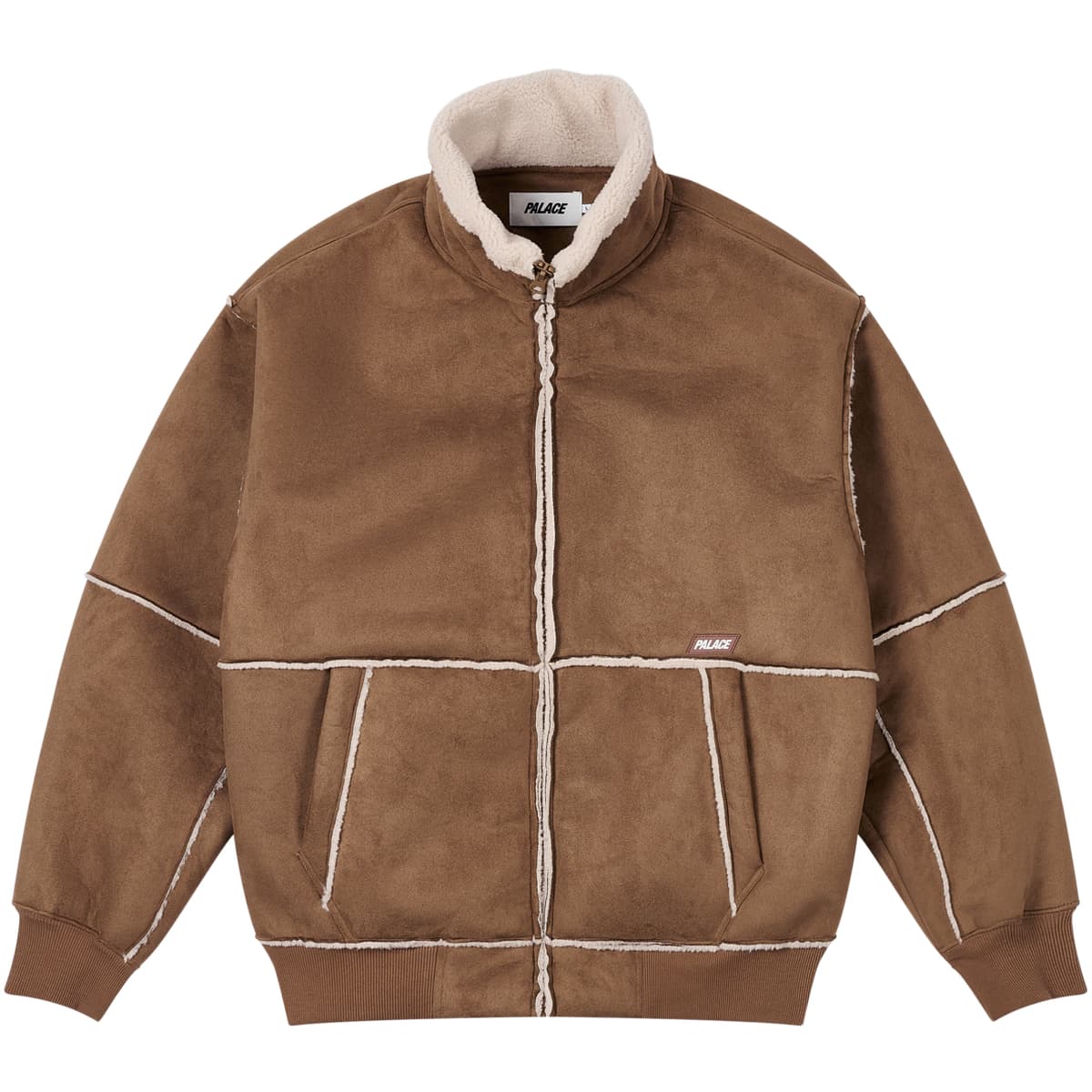 Sherpa Faux Suede Funnel Caked Brown release photo 1