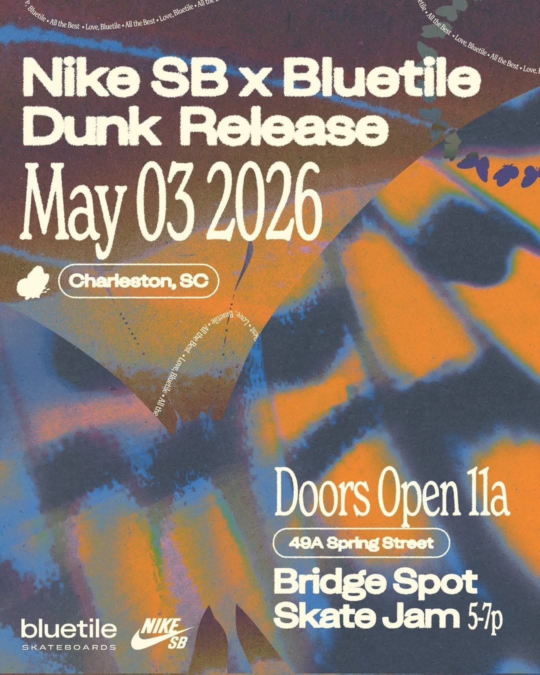 Bluetile x Nike SB Dunk Low Pro "Butterfly" release photo 2
