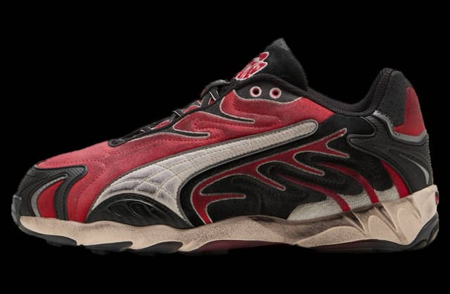 A$ap Rocky x Puma Inhale Distressed Black / Pop Red Puma release photo