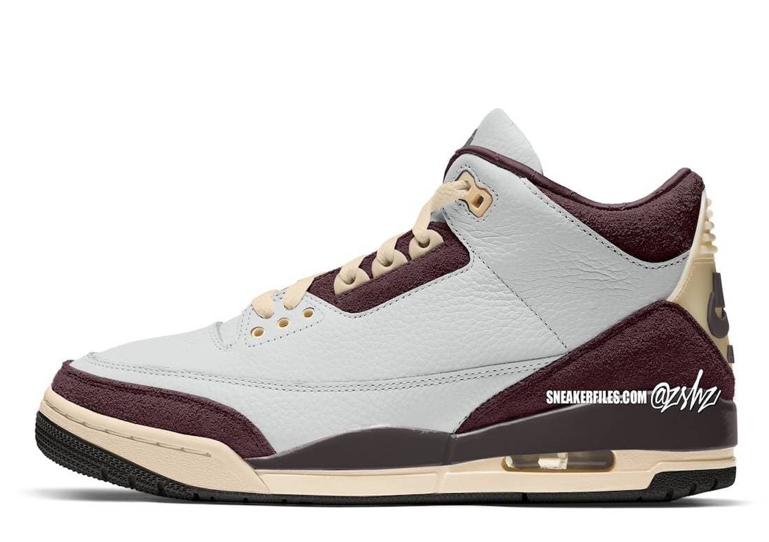 A Ma Maniere x Air Jordan 3 WMNS Burgundy Crush Jordan release photo