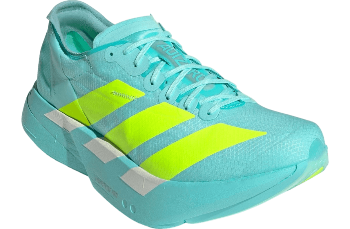 Adidas Adizero Adios Pro 4 Flash Aqua / Lucid Lemon release photo 2
