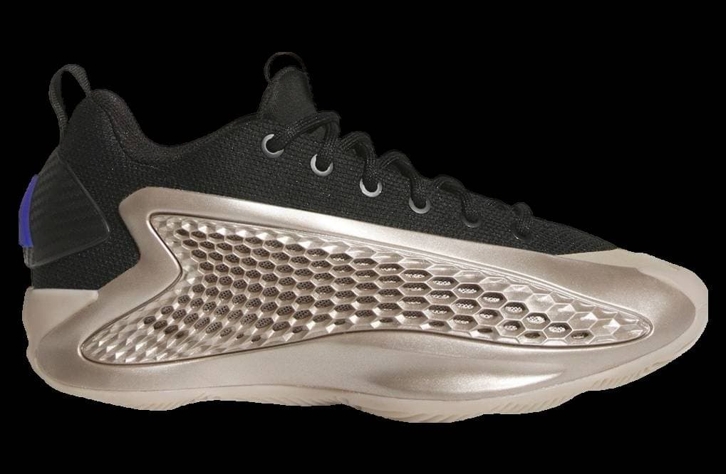 Adidas Anthony Edwards 1 Low Champagne Champagne Metallic / Core Black release photo 1