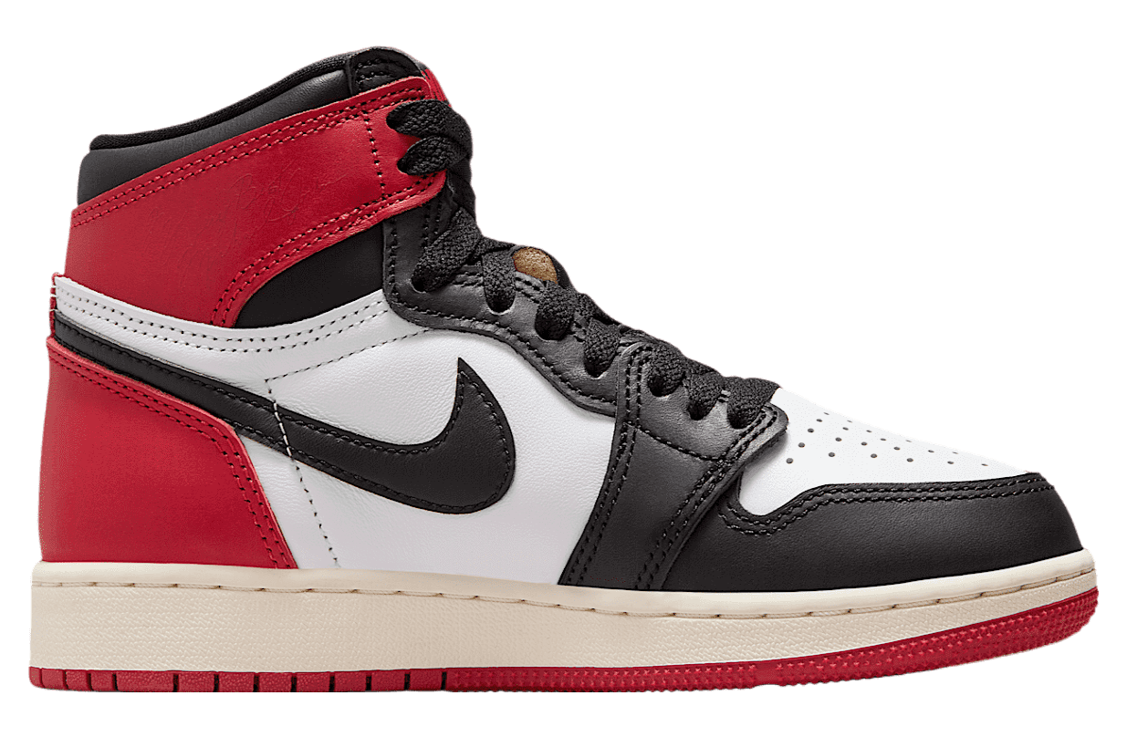 Air Jordan 1 High OG Black Toe GS White / Varsity Red release photo 3